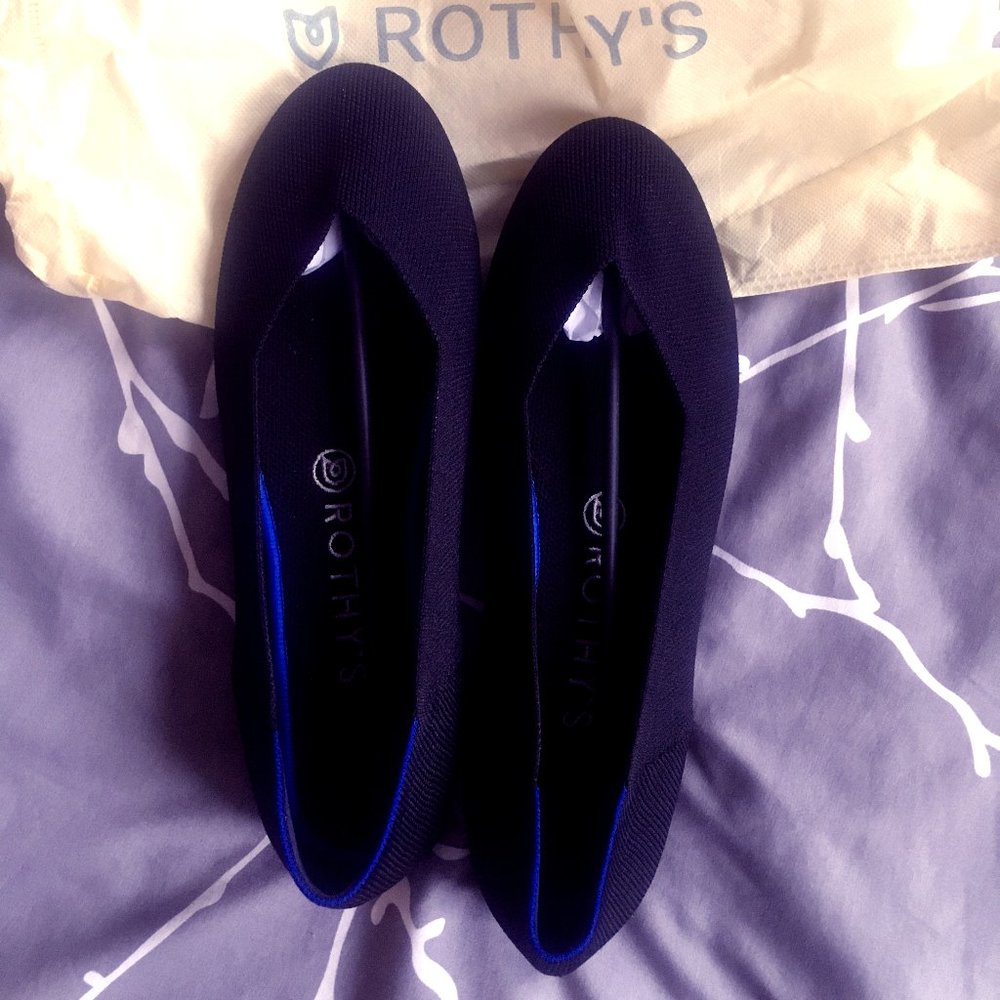Rothys - Round Toe, Black, Never-worn